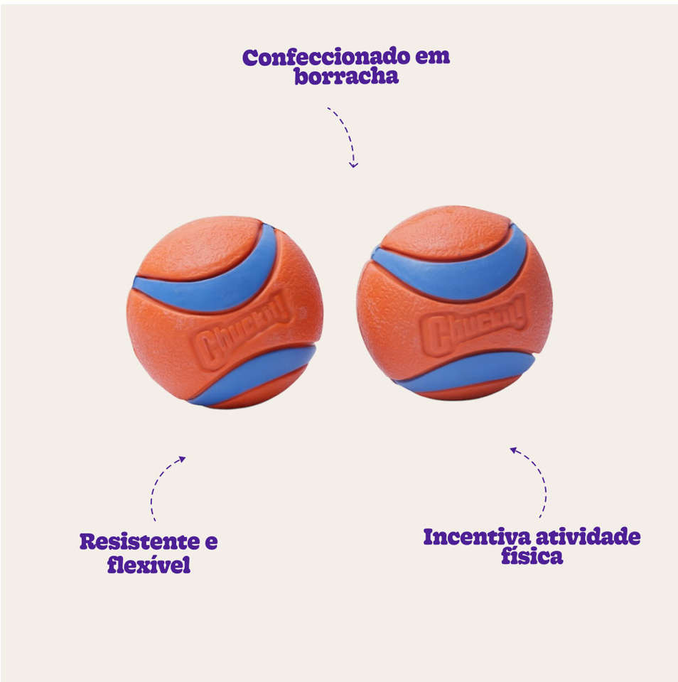 Brinquedo Chuckit Bola Ultra Ball 2 Unidades - Tam. M