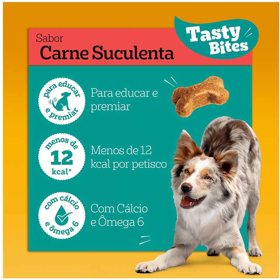 Petisco Pedigree Tasty Bites para Cães Adultos Sabor Carne Suculenta - 130 g