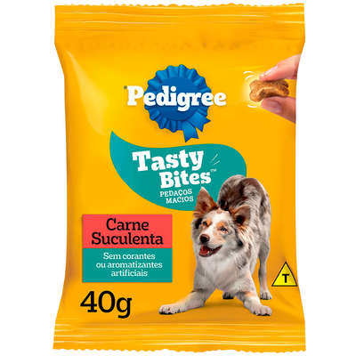 Petisco Pedigree Tasty Bites para Cães Adultos Sabor Carne Suculenta