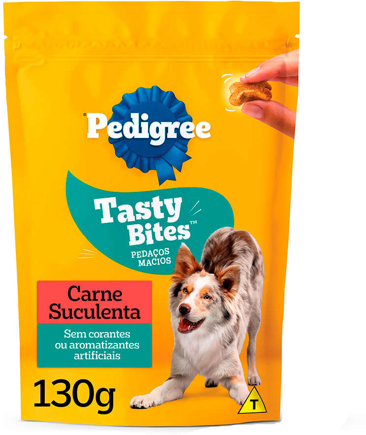 Petisco Pedigree Tasty Bites para Cães Adultos Sabor Carne Suculenta - 130 g