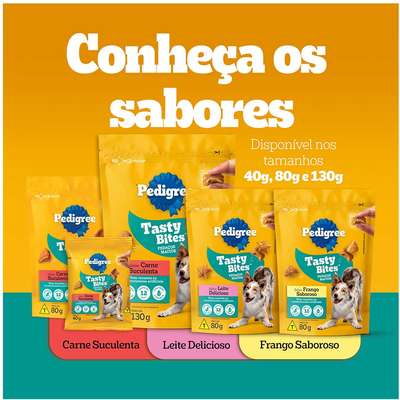 Petisco Pedigree Tasty Bites para Cães Adultos Sabor Frango Saboroso