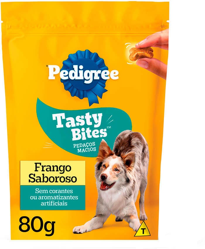 Petisco Pedigree Tasty Bites para Cães Adultos Sabor Frango Saboroso - 80 g