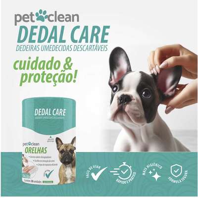 Dedeira Pet Clean Dedal Care Orelhas para Cães e Gatos