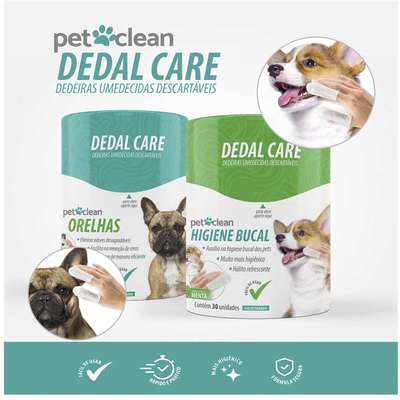 Dedeira Pet Clean Dedal Care Orelhas para Cães e Gatos