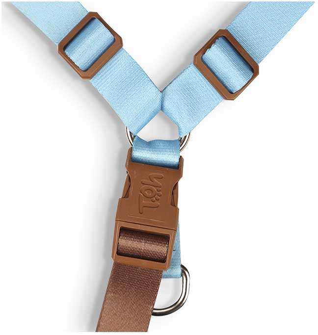 Conjunto Peitoral Antipuxão e Guia Azul - Tam. P