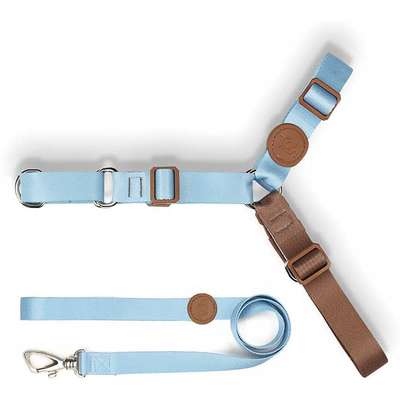 Conjunto Peitoral Antipuxão e Guia Azul