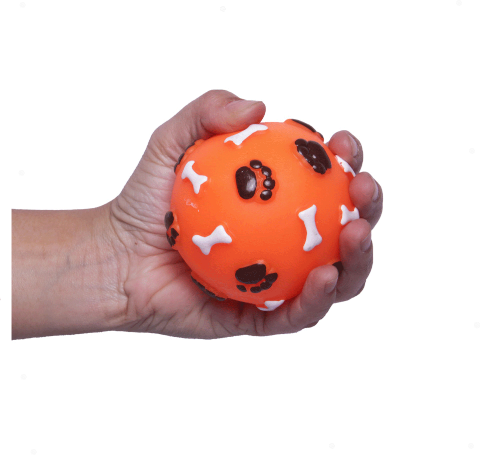 Brinquedo de Vinil LCM Bola Pata Osso - Laranja