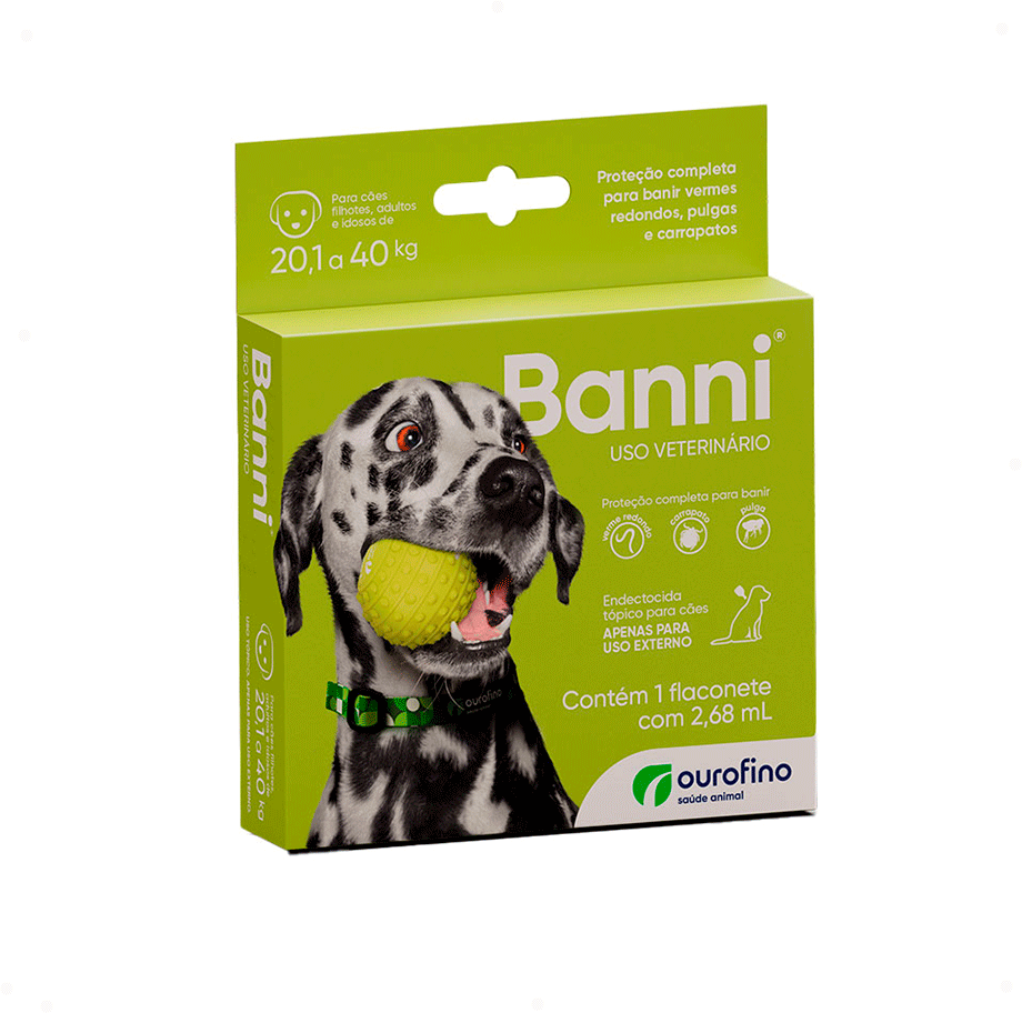 Antipulgas Banni 335 mg para Cães de 20,1 a 40Kg - 1 Pipeta