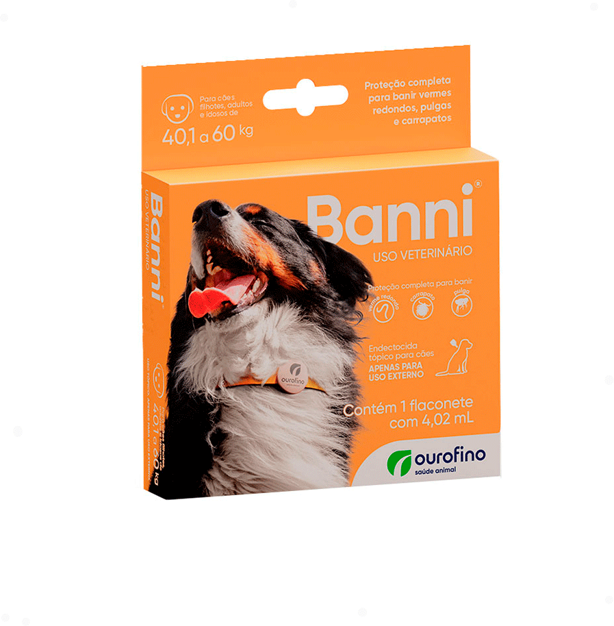 Antipulgas Banni 502,5 mg para Cães de 40,1 a 60Kg - 1 Pipeta
