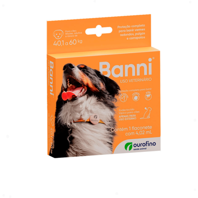 Antipulgas Ourofino Banni 3 4,02 ml para Cães de 40,1 a 60 Kg”