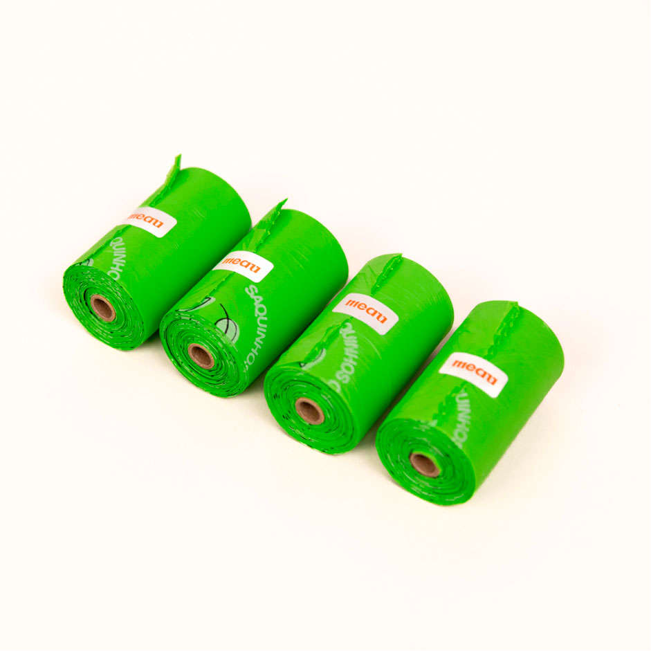 Refil Cata-Caca Meau Saquinhos Higiênicos Biodegradáveis - 4 Rolos