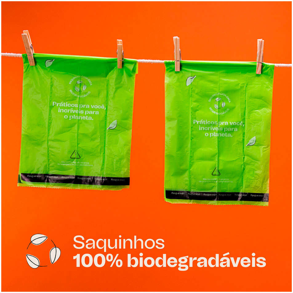 Refil Cata-Caca Meau Saquinhos Higiênicos Biodegradáveis - 4 Rolos