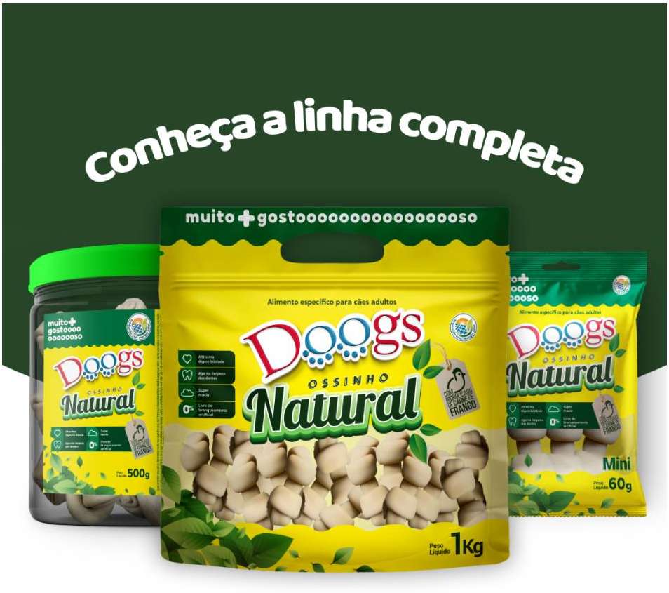 Osso Doogs Super Premium para Cães Sabor Natural - 70g