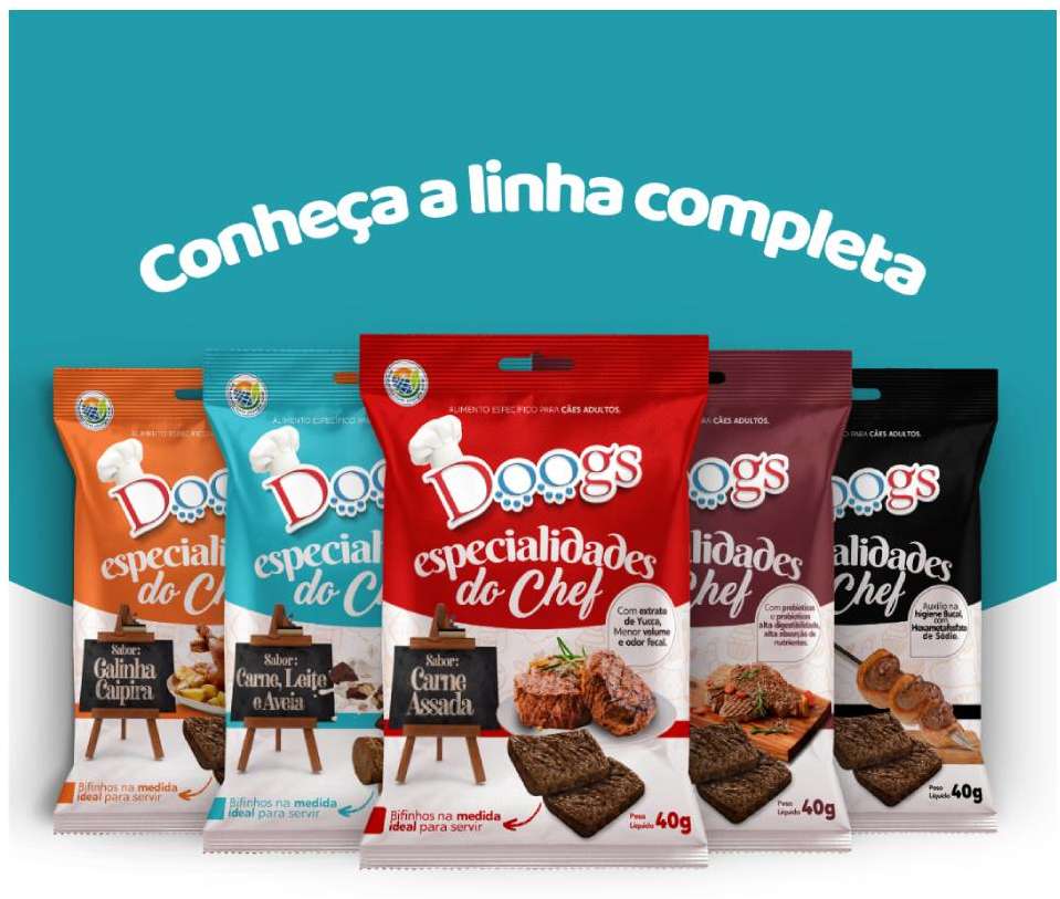 Petisco Doogs Especialidades do Chef Carne, Leite e Aveia para Cães - 40 g