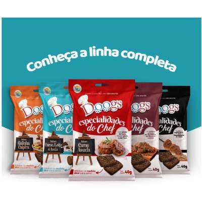 Petisco Doogs Especialidades do Chef Carne, Leite e Aveia para Cães