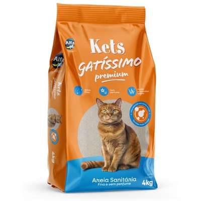 Areia Sanitária Alfapet Kets Gatissimo Premium para Gatos