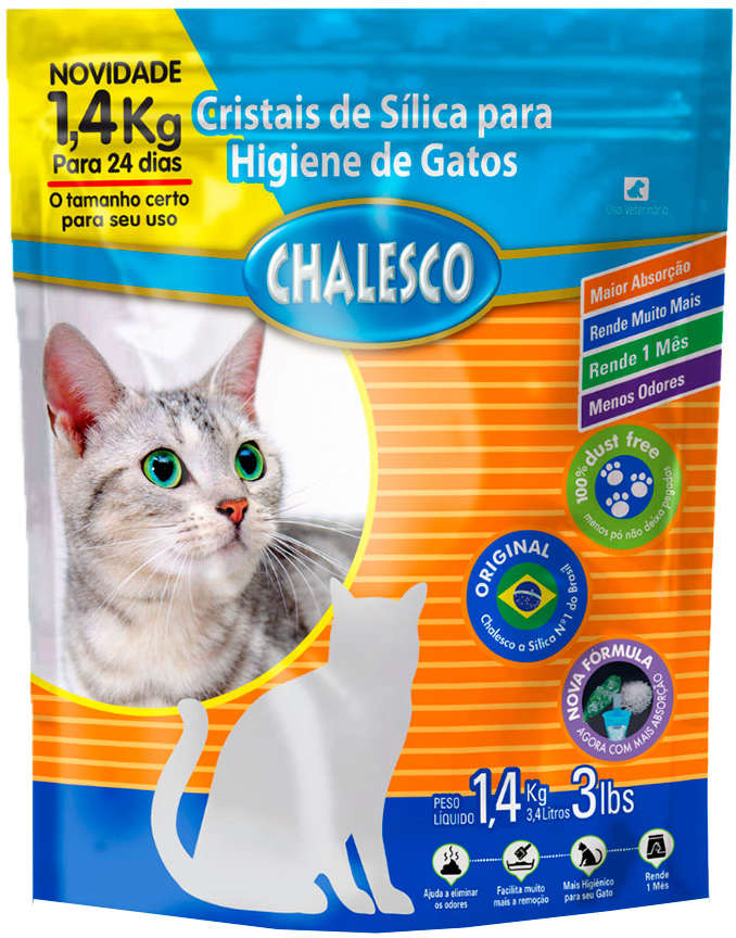 Areia Sanitária Chalesco Cristais de Sílica para Gatos - 1,4Kg