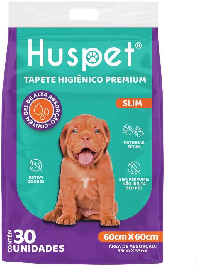 Tapete Higiênico Huspet Premium 60x60 para Cães - 30 Unidades