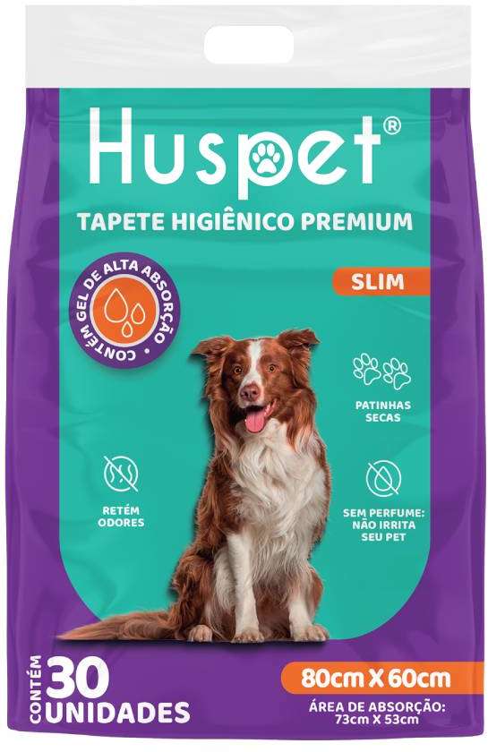 Tapete Higiênico Huspet Premium 80x60 para Cães - 30 Unidades