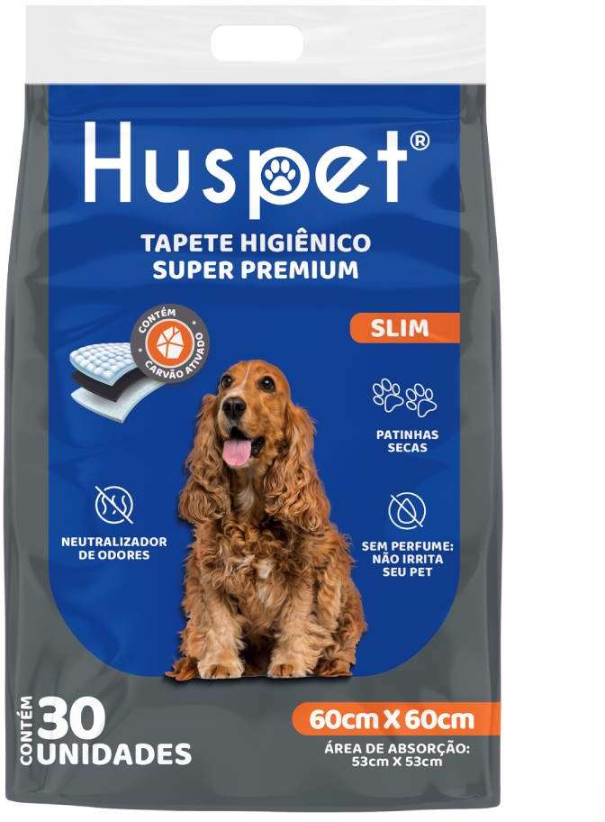 Tapete Higiênico Huspet Super Premium 60x60 para Cães - 30 Unidades