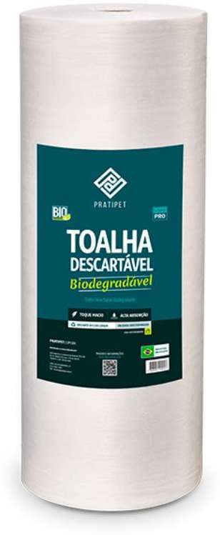Toalha Descartável Pratipet Biodegradável para cães e gatos - 100 Toalhas
