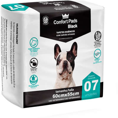 Tapete Higiênico Confort Pads Black 55x60