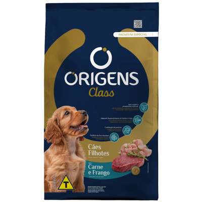Ração Seca Origens Class Carne e Frango para Cães Filhotes