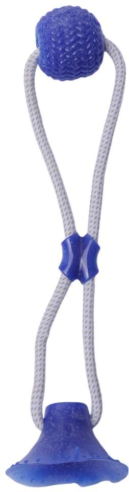 Brinquedo Mordedor Bola com Ventosa Azul para Cães - Tam. Único