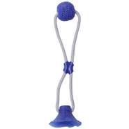 Brinquedo Mordedor Bola com Ventosa Azul para Cães - Tam. Único