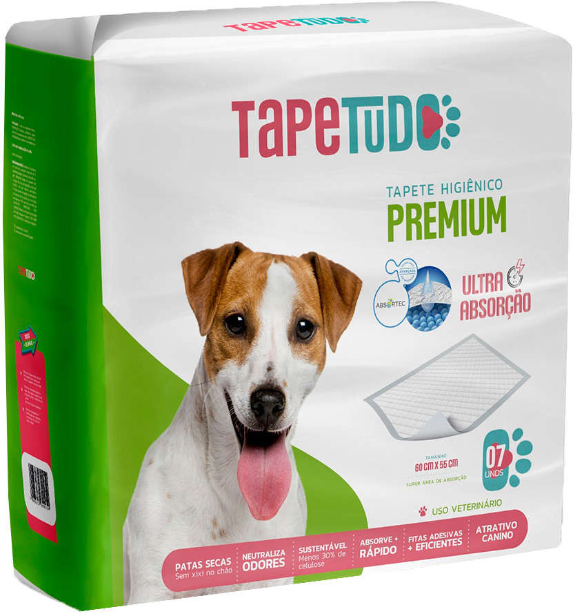 Tapete Higiênico Tapetudo Premium 60x55 para Cães - 7 Unidades