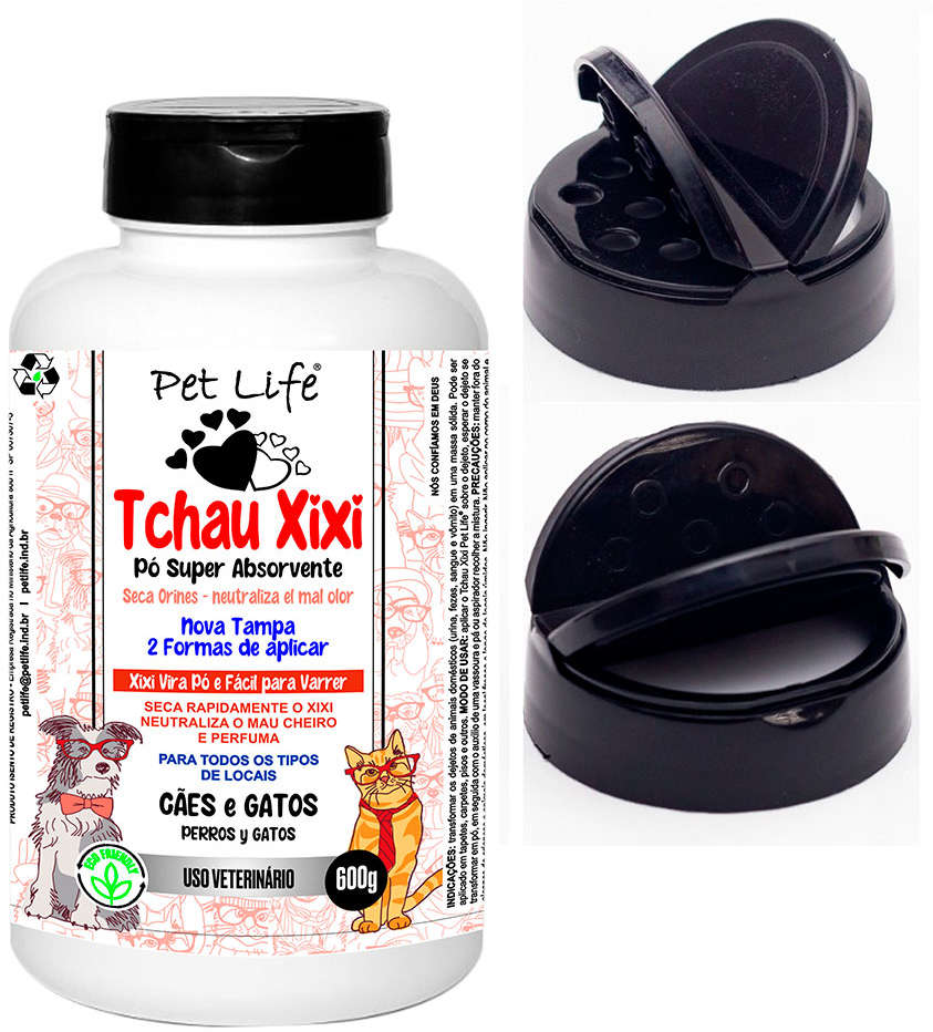 Pó Absorvente Pet Life Tchau Xixi para Cães e Gatos - 600 g