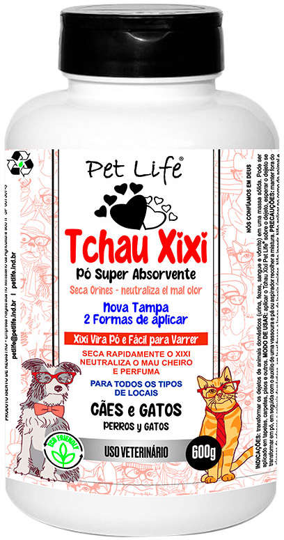 Pó Absorvente Pet Life Tchau Xixi para Cães e Gatos - 600 g