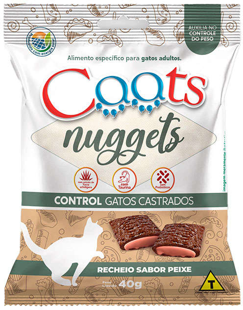Nuggets Caats para Gatos Adulto Castrados Sabor Salmão - 40 g