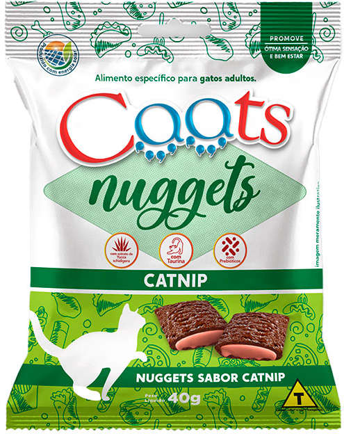 Nuggets Caats para Gatos Adultos Sabor Catnip - 40 g