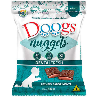 Nuggets Doogs Dental Fresh para Cães Adulto Sabor Menta