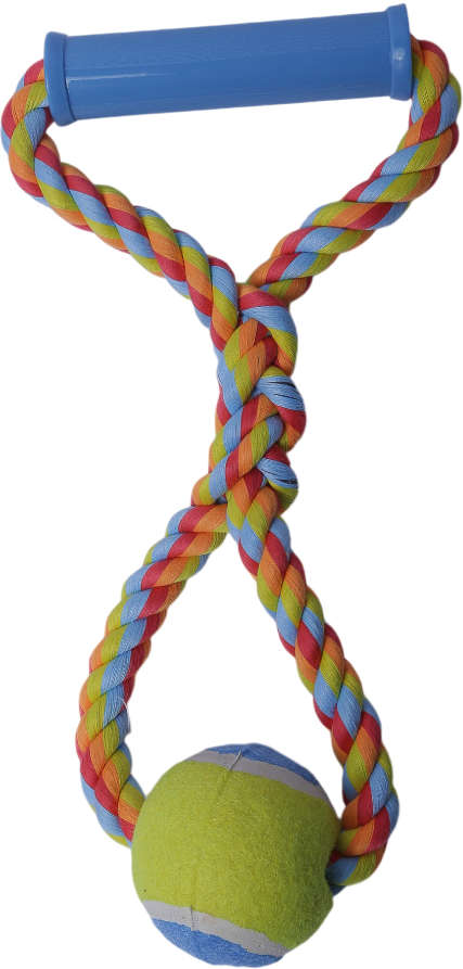 Brinquedo Puxa Bola de Tênis Colorido para Cães - Tam. Único