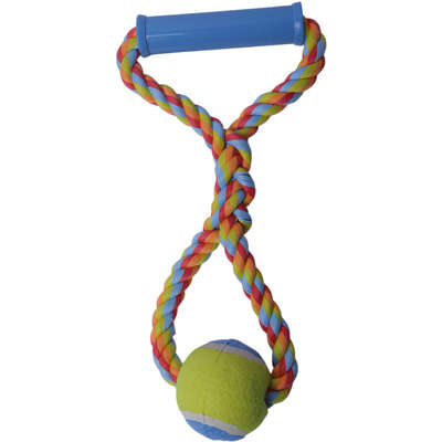 Brinquedo Puxa Bola de Tênis Colorido para Cães