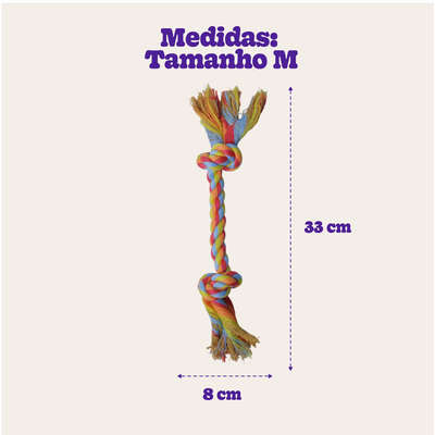 Brinquedo Mordedor Corda Dental Bone Vermelho e Amarelo para Cães
