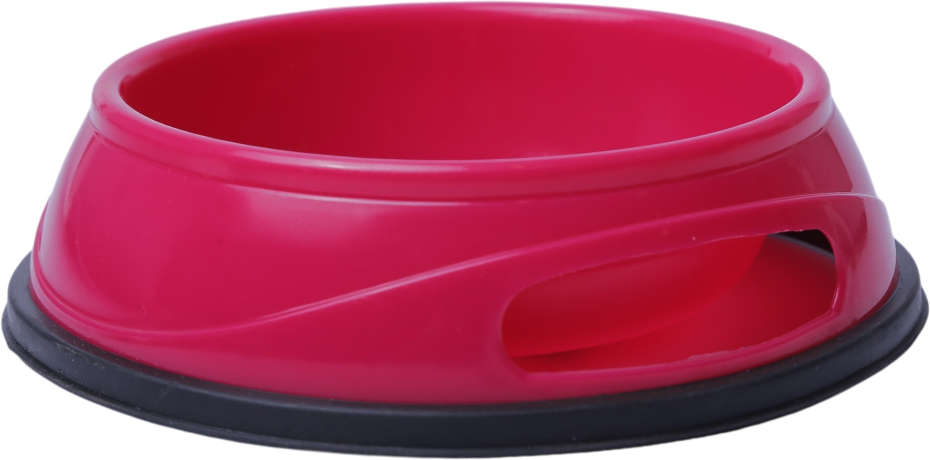 Comedouro Chalesco Plástico com Antiderrapante Rosa - Tam. 03
