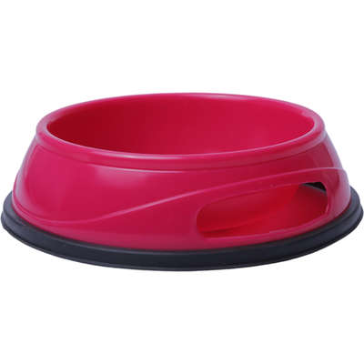 Comedouro Chalesco Plástico com Antiderrapante Rosa