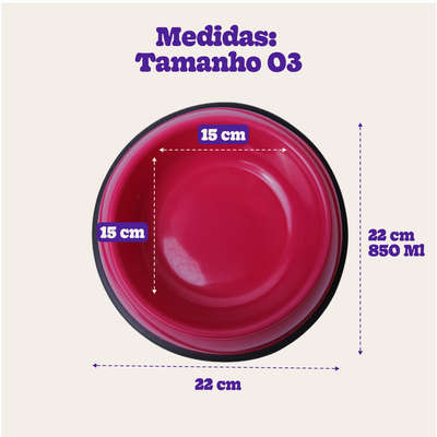 Comedouro Chalesco Plástico com Antiderrapante Rosa