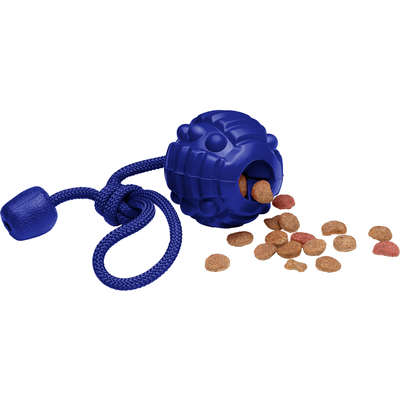 Brinquedo Bola com Corda Azul Sabor Carne para Cães