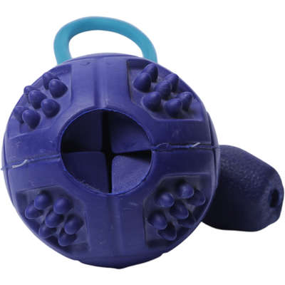 Brinquedo Bola com Corda Azul Sabor Carne para Cães