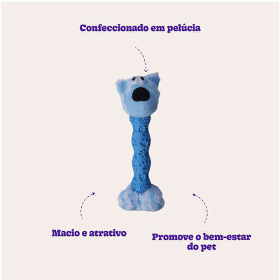 Brinquedo Pelúcia Cachorro Salsicha Azul para Cães