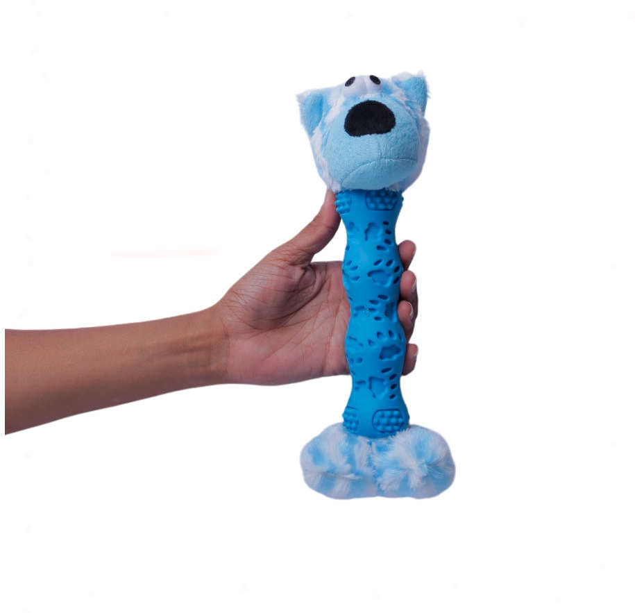 Brinquedo Pelúcia Cachorro Salsicha Azul para Cães - Tam. Único