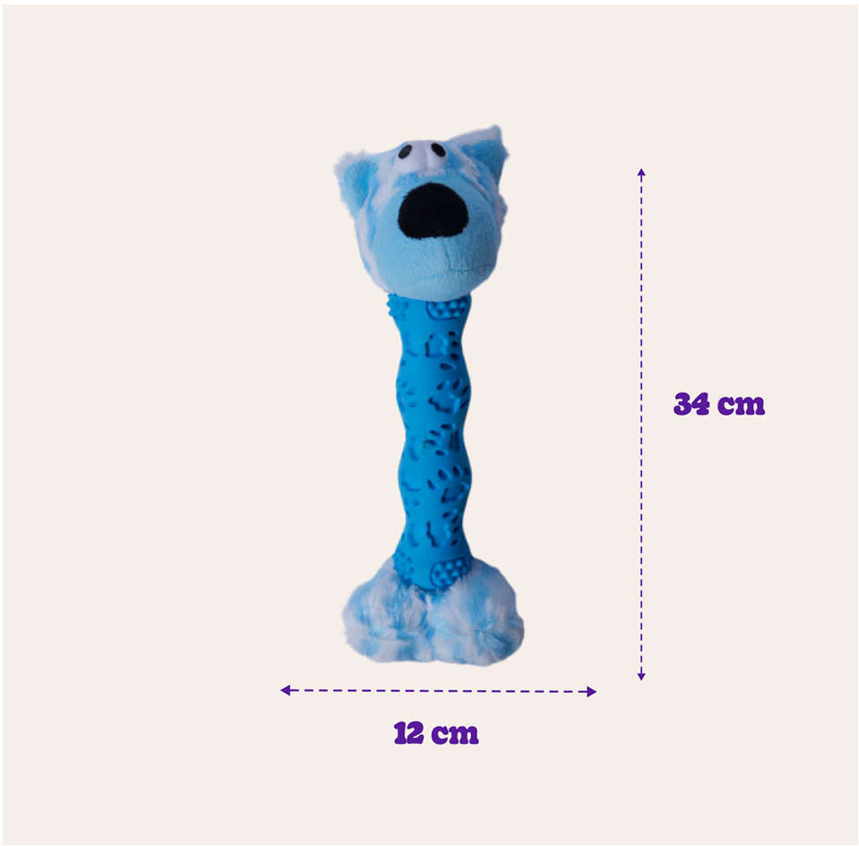Brinquedo Pelúcia Cachorro Salsicha Azul para Cães - Tam. Único