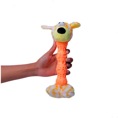 Brinquedo Pelúcia Cachorro Salsicha Laranja para Cães