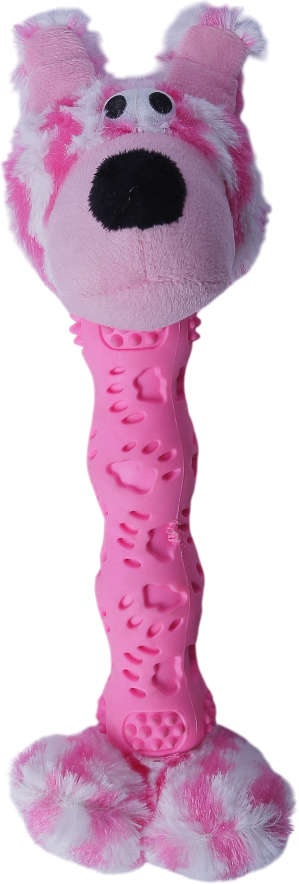 Brinquedo Pelúcia Cachorro Salsicha Rosa para Cães - Tam. Único
