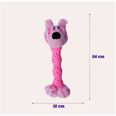 Brinquedo Pelúcia Cachorro Salsicha Rosa para Cães