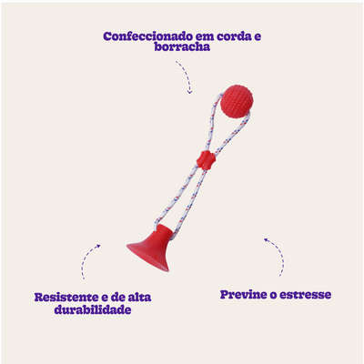 Cabo de Guerra com Ventosa Vermelho